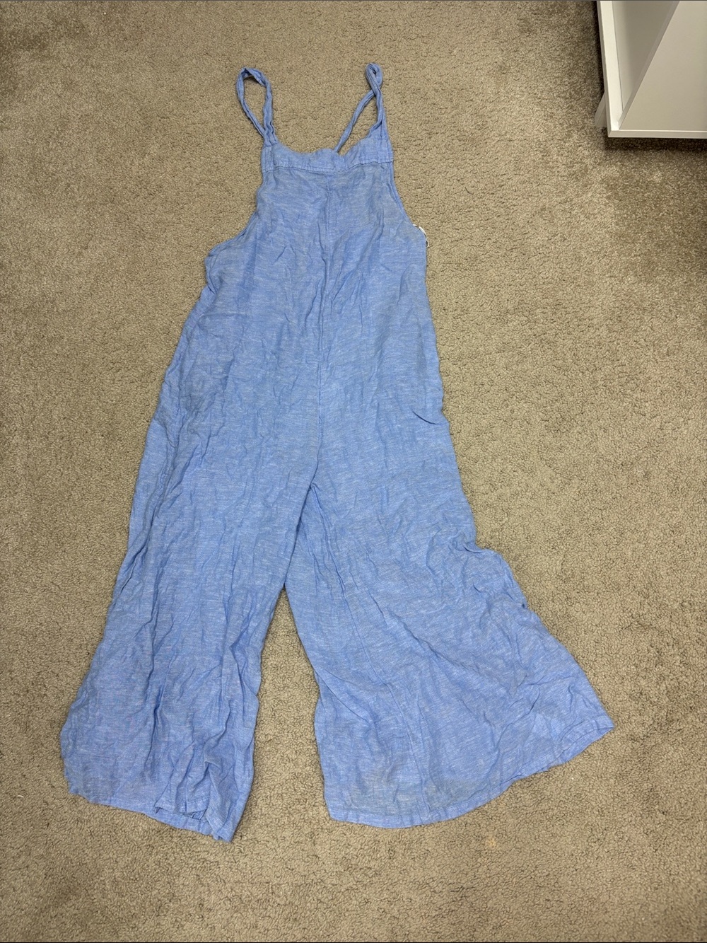 Haute Hippie Sky Blue Wide-Leg Linen-Blend cover up Jumpsuit